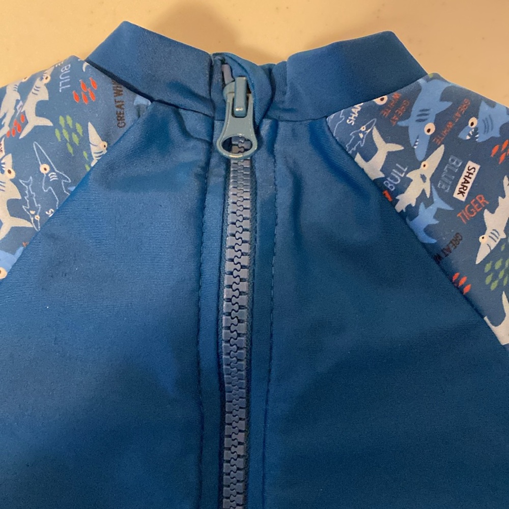 Blue shark one piece swimsuit - Picture 5 of 6